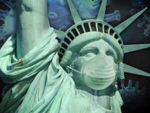 Lady Liberty masked